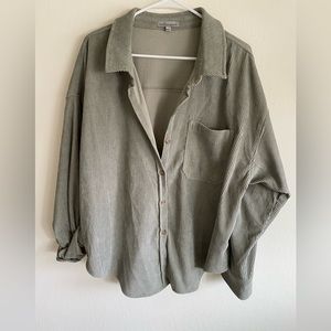 Corduroy olive oversized top